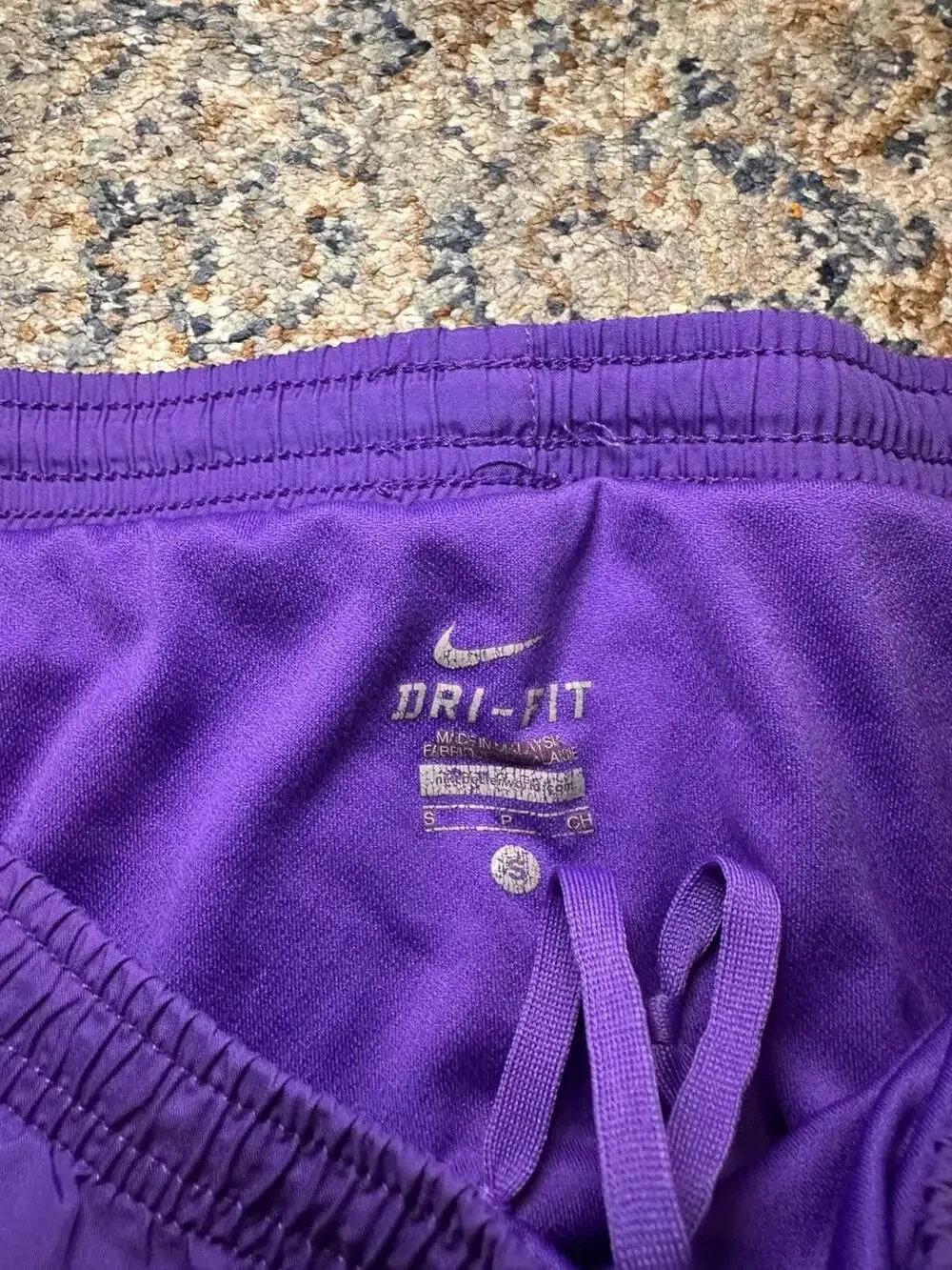 Nike Dri-FIT Purple and Light Purple Running Shorts with White Piping Size Small